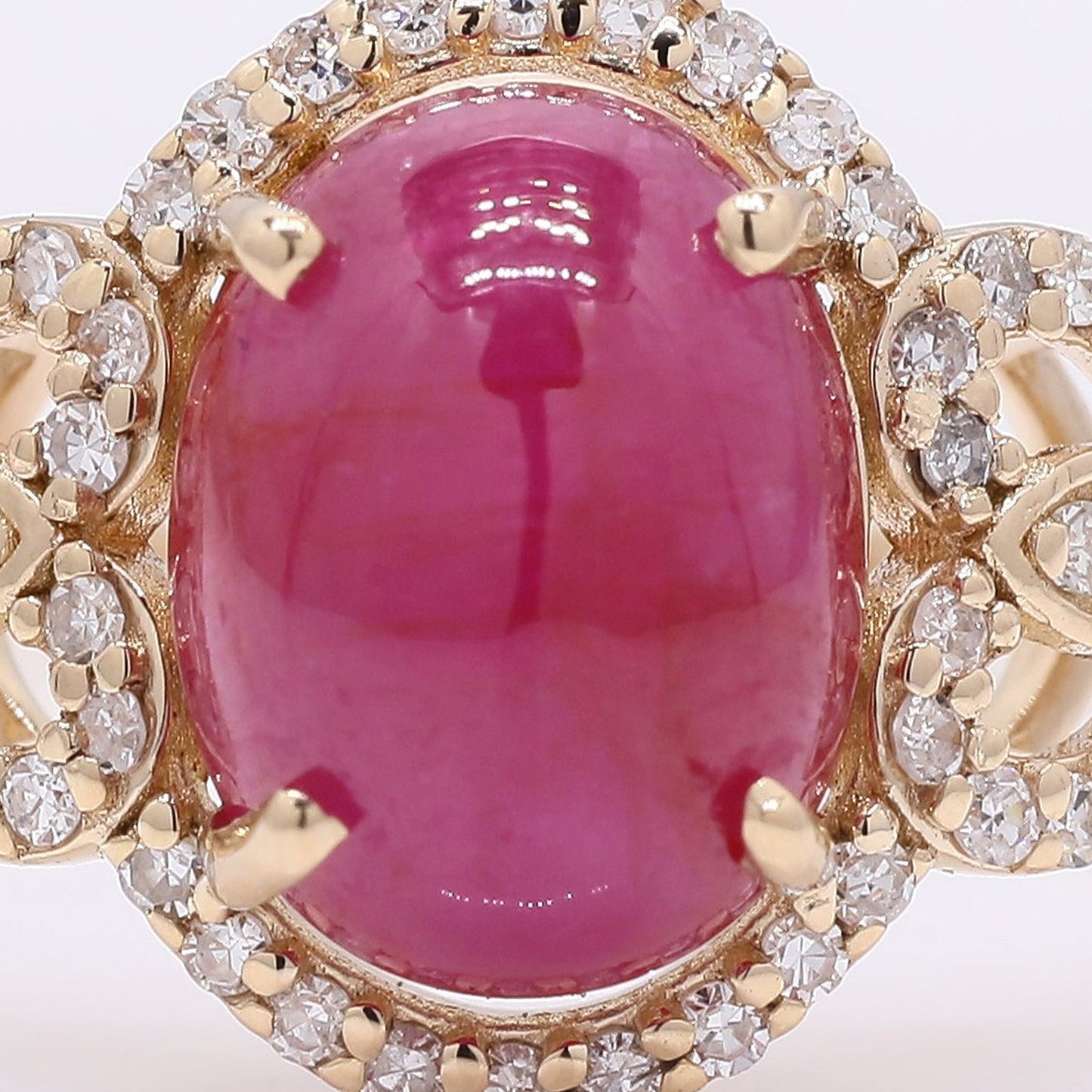 2.85 Ct Oval Mixed Cut Natural Ruby 14K Gold Ring