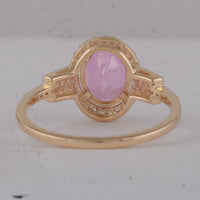 1.86 Ct Oval Pink Topaz 9K Gold Ring