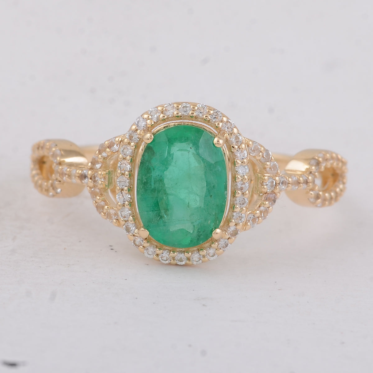 1.58 Ct Oval Emerald 9K Gold Ring
