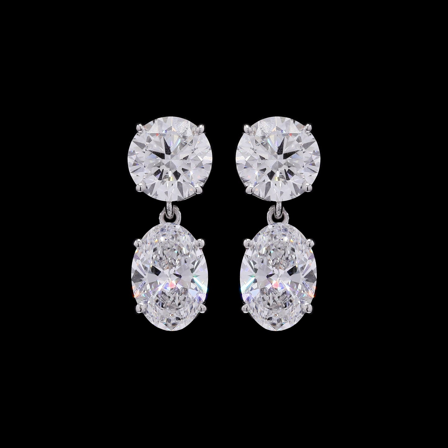 3.85 Carats Lab Grown Diamond 14K Gold Earrings