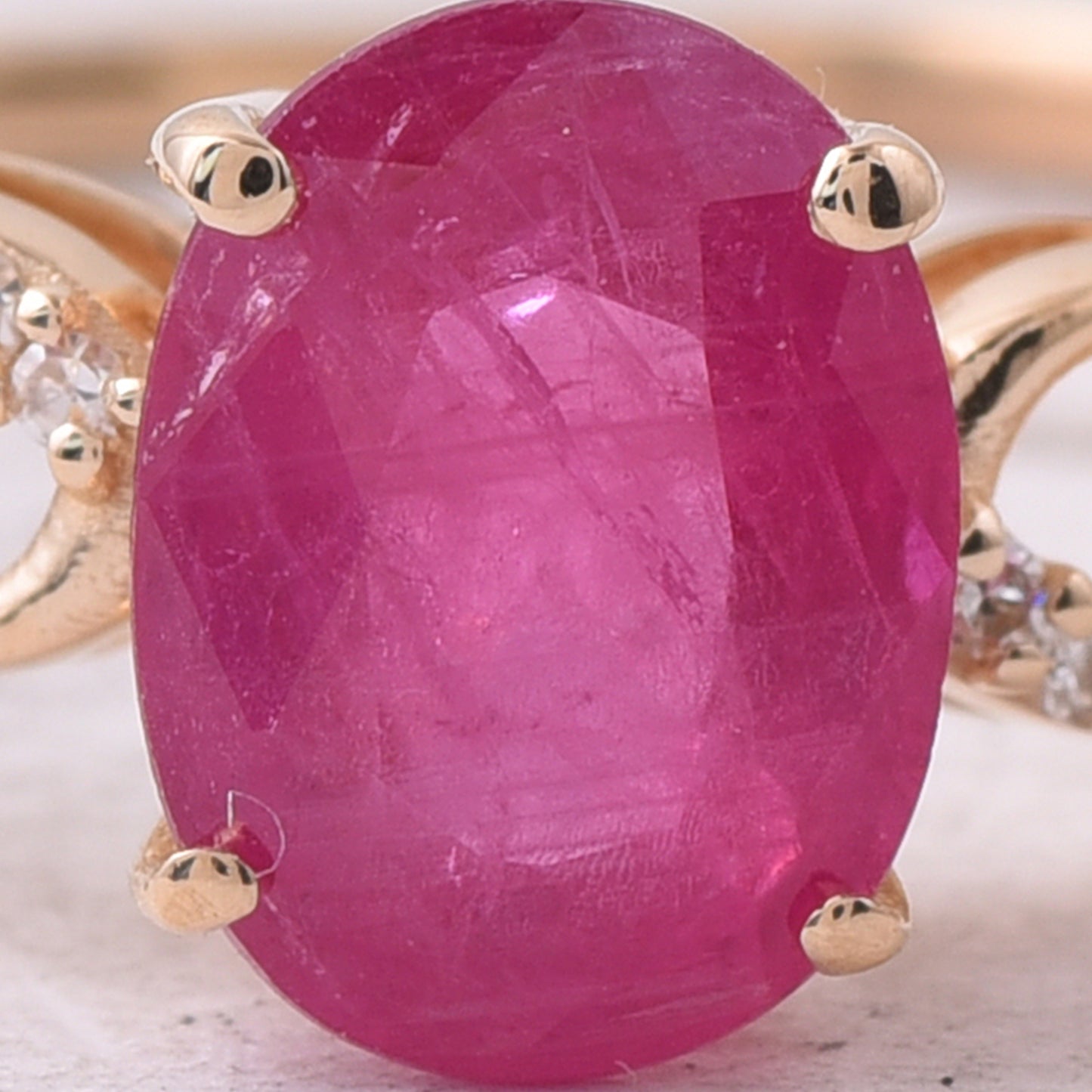 1.51 Ct Oval Natural Ruby 14K Gold Ring
