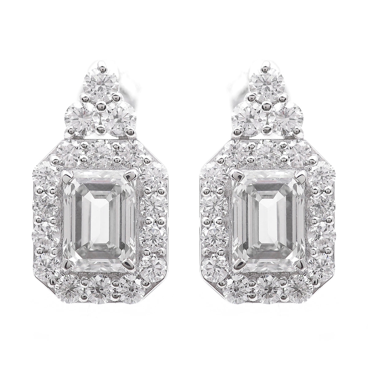 3.82 Carats Lab Grown Diamond 14K Gold Earrings