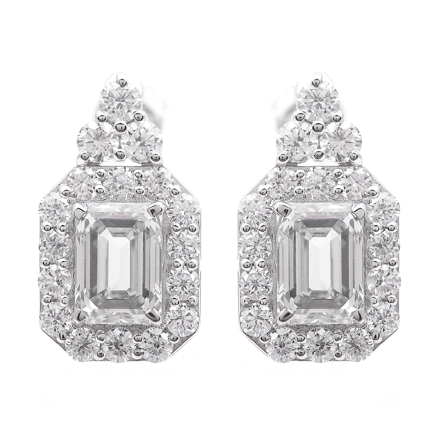3.82 Carats Lab Grown Diamond 14K Gold Earrings