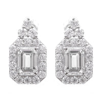 3.82 Carats Lab Grown Diamond 14K Gold Earrings