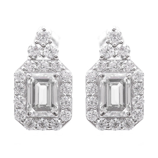 3.82 Carats Lab Grown Diamond 14K Gold Earrings