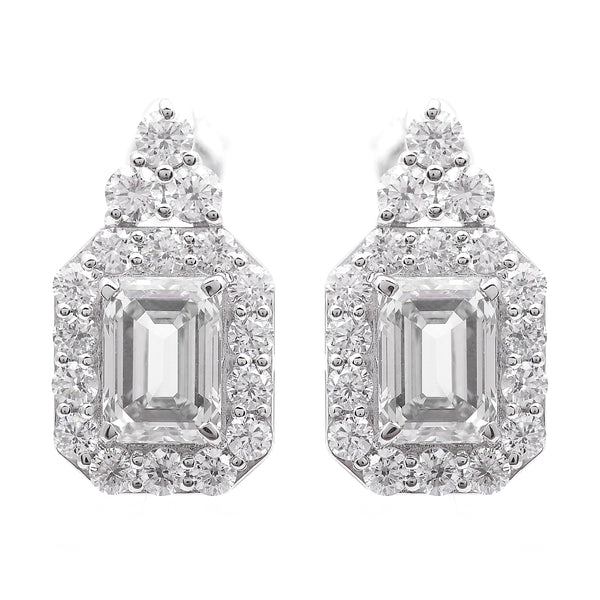3.82 Carats Lab Grown Diamond 14K Gold Earrings