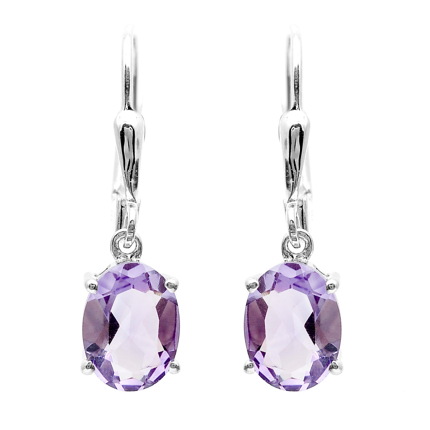 2.00 Ct Oval Amethyst 925 Sterling Silver Earrings