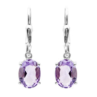 2.00 Ct Oval Amethyst 925 Sterling Silver Earrings