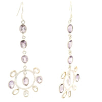 17.60 Ct Citrine, Amethyst 925 Sterling Silver Earrings