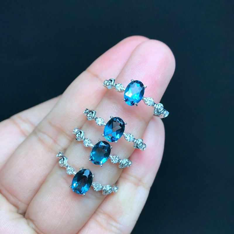 Blue Topaz 925 Sterling Silver Ring