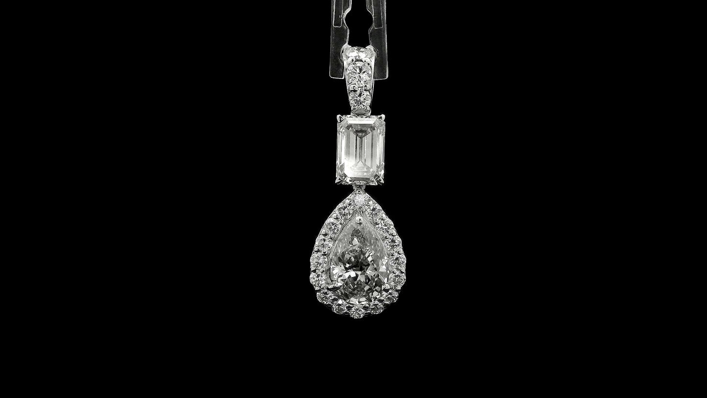 3.01 Carats Lab Grown Diamond 14K Gold Pendant