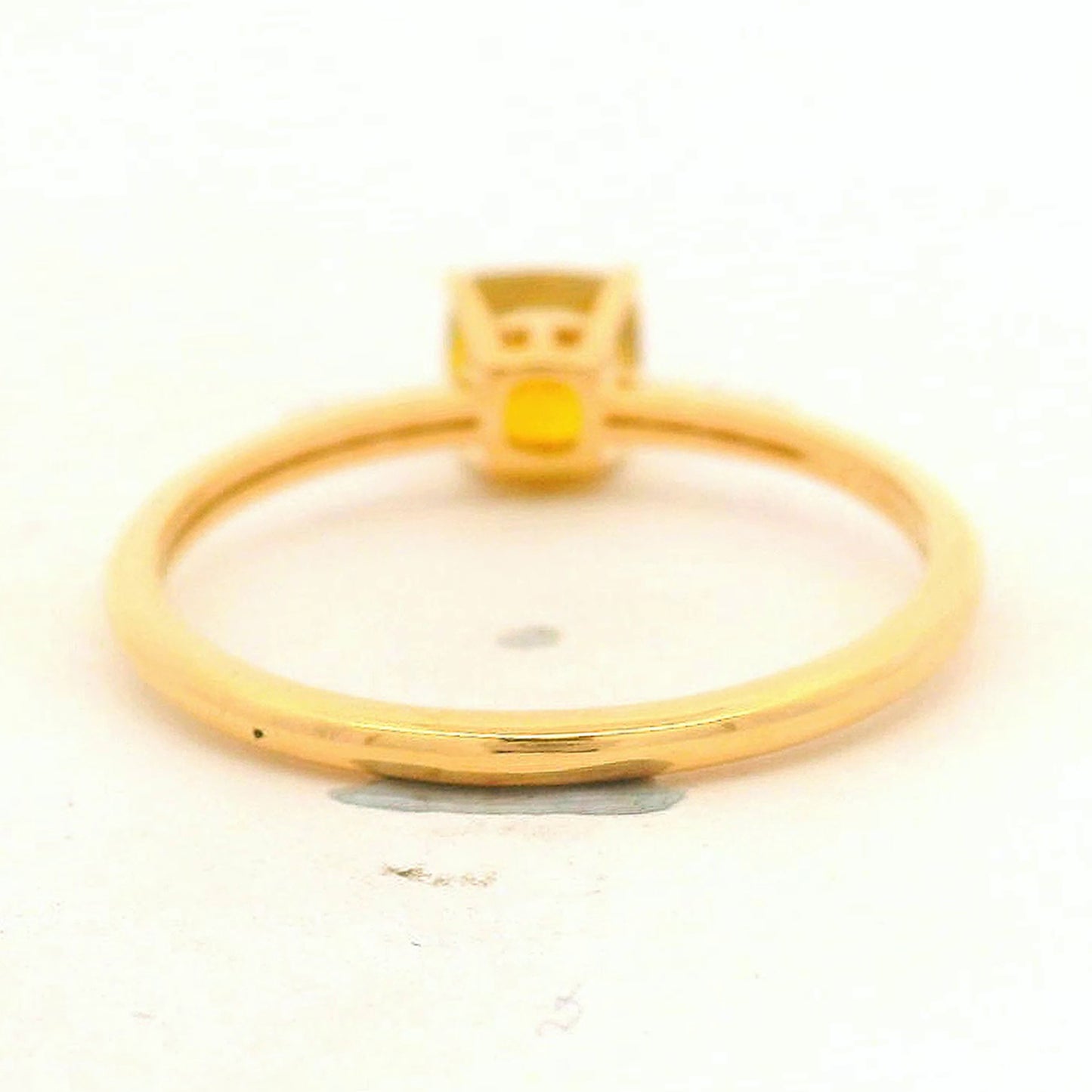 0.92 Ct Cushion Yellow Diamond 14K Gold Ring