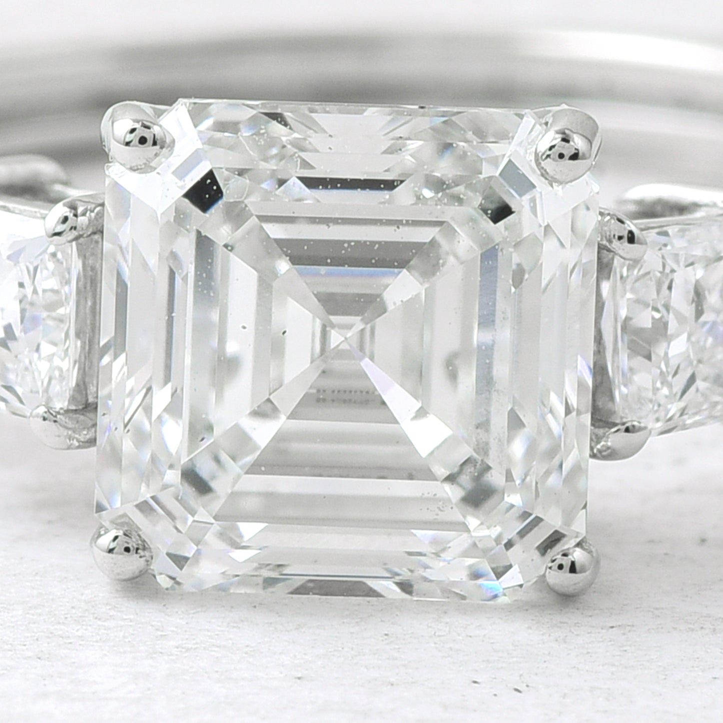 2.80 Ct Asscher Lab Grown Diamond 950 Platinum Ring
