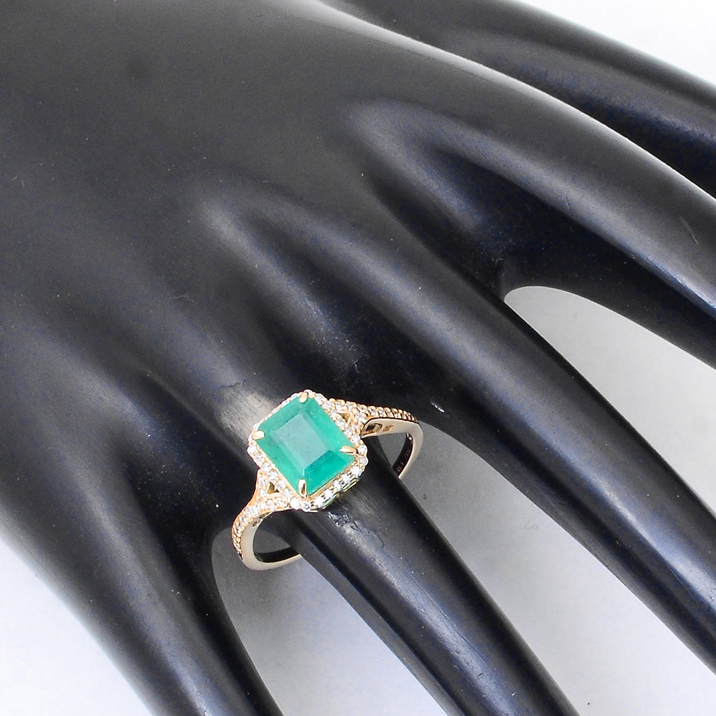 1.80 Ct Octagon Step Cut Natural Emerald 14K Gold Ring
