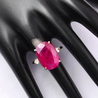 14.71 Ct Cushion Ruby 18K Gold Ring