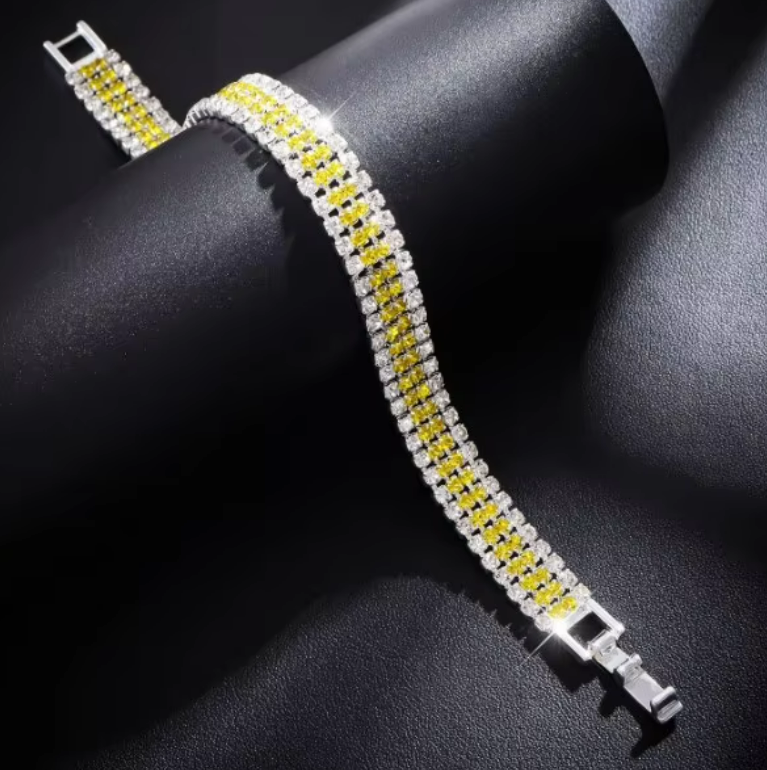 Cubic Zirconia Gold Plated Brass Bracelet