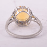 2.34 Ct Round Mixed Cut Natural Fire Opal 950 Platinum Ring