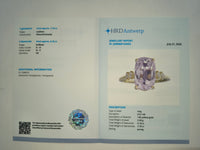 7.88 Ct Cushion Natural Kunzite 14K Gold Ring