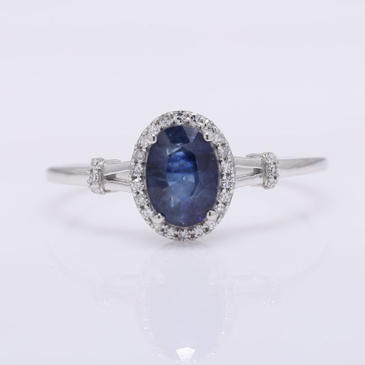 1.39 Ct Oval Mixed Cut Natural Sapphire 950 Platinum Ring