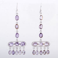 18.58 Ct Amethyst 925 Sterling Silver Earrings