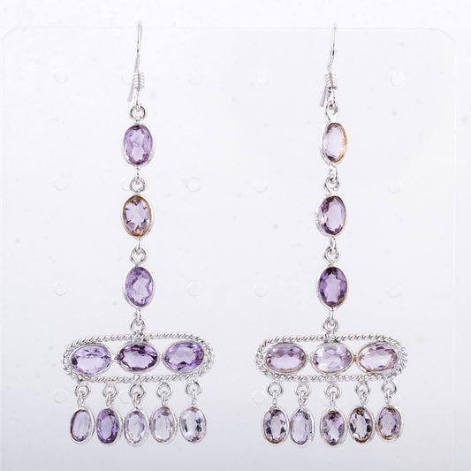 18.58 Ct Amethyst 925 Sterling Silver Earrings