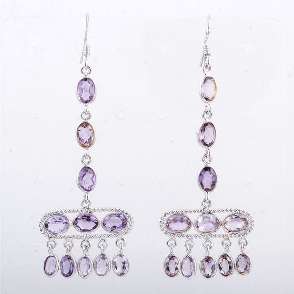 18.58 Ct Amethyst 925 Sterling Silver Earrings