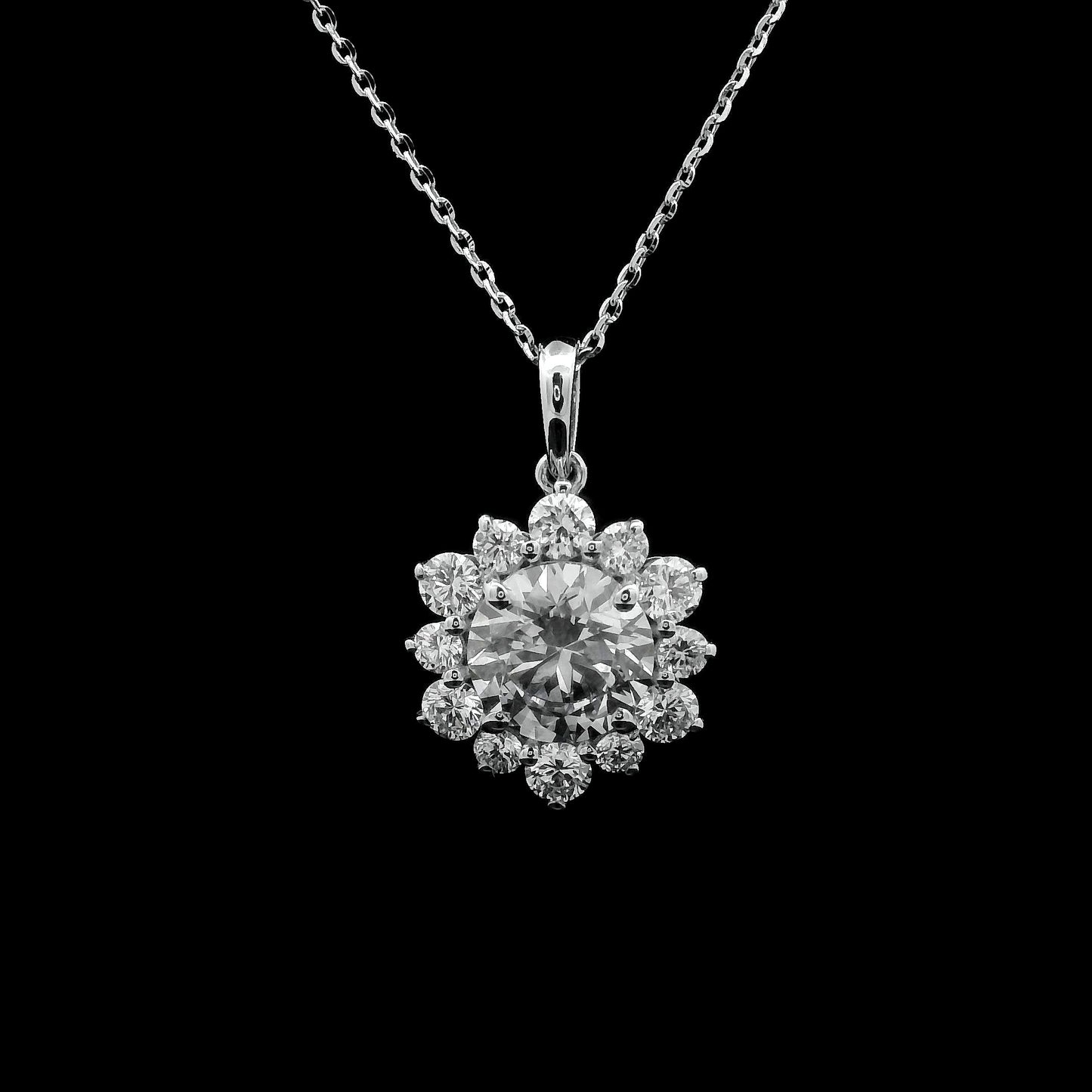 2.25 Carats Lab Grown Diamond 14K Gold Pendant