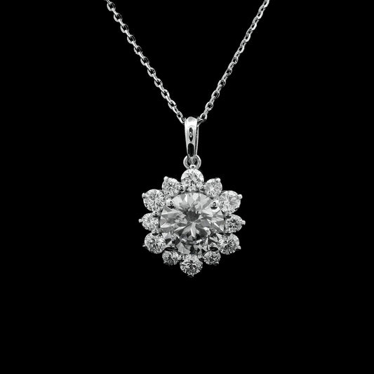 2.25 Carats Lab Grown Diamond 14K Gold Pendant
