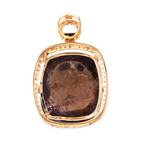 17.47 Ct Cushion Cabochon Cut Natural Tourmaline 14K Gold Pendant