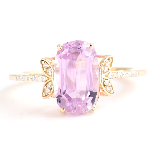 3.86 Carats Kunzite 14K Gold Ring