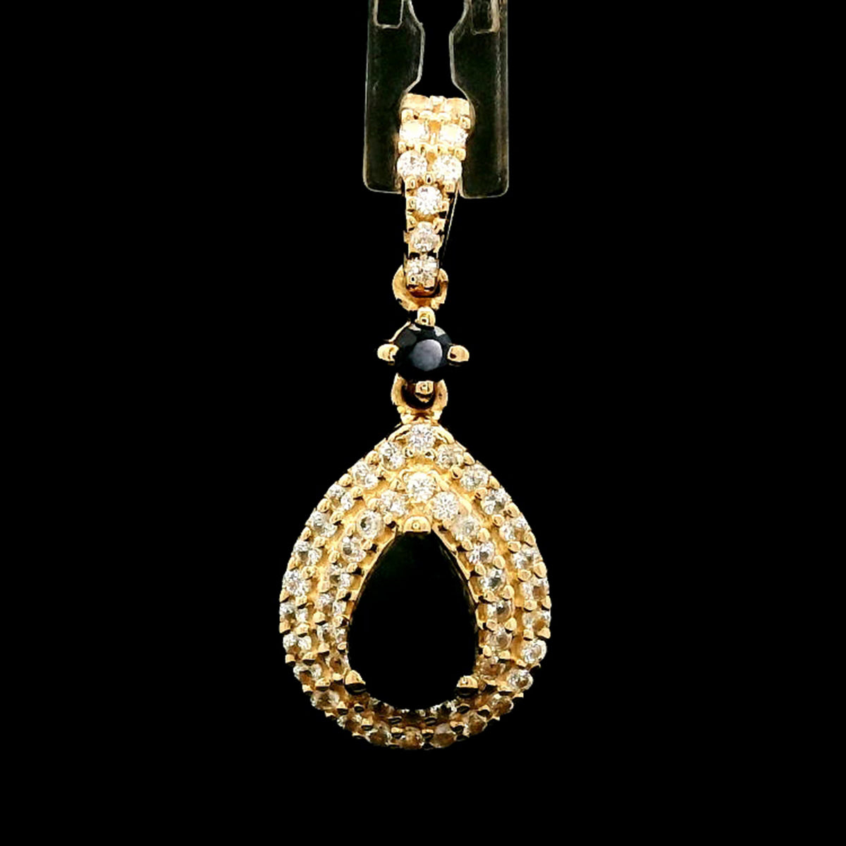 0.91 Ct Pear Sapphire 14K Gold Pendant