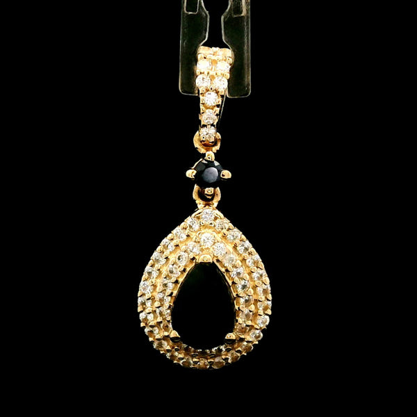 0.91 Ct Pear Sapphire 14K Gold Pendant