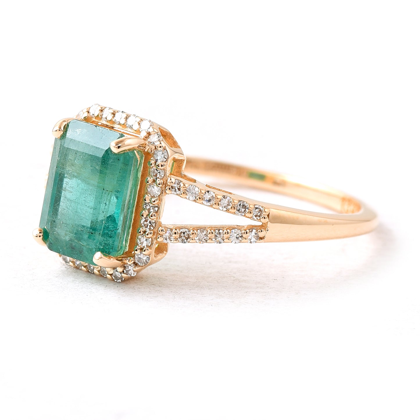 1.71 Ct Octagon Emerald 14K Gold Ring