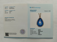4.97 Ct Pear Mixed Cut Natural Tanzanite 14K Gold Pendant
