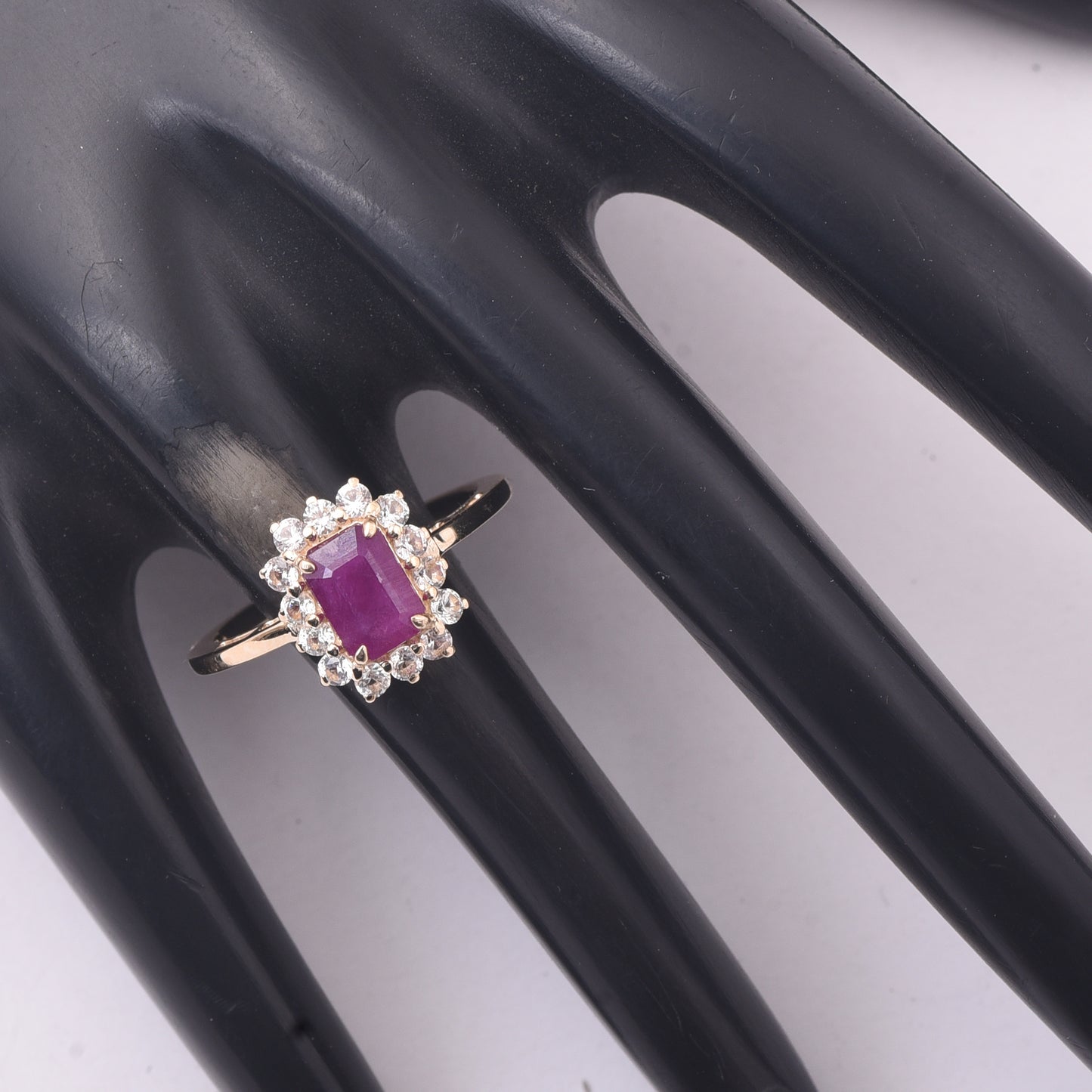 1.93 Ct Octagon Ruby 9K Gold Ring
