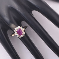 1.93 Ct Octagon Ruby 9K Gold Ring