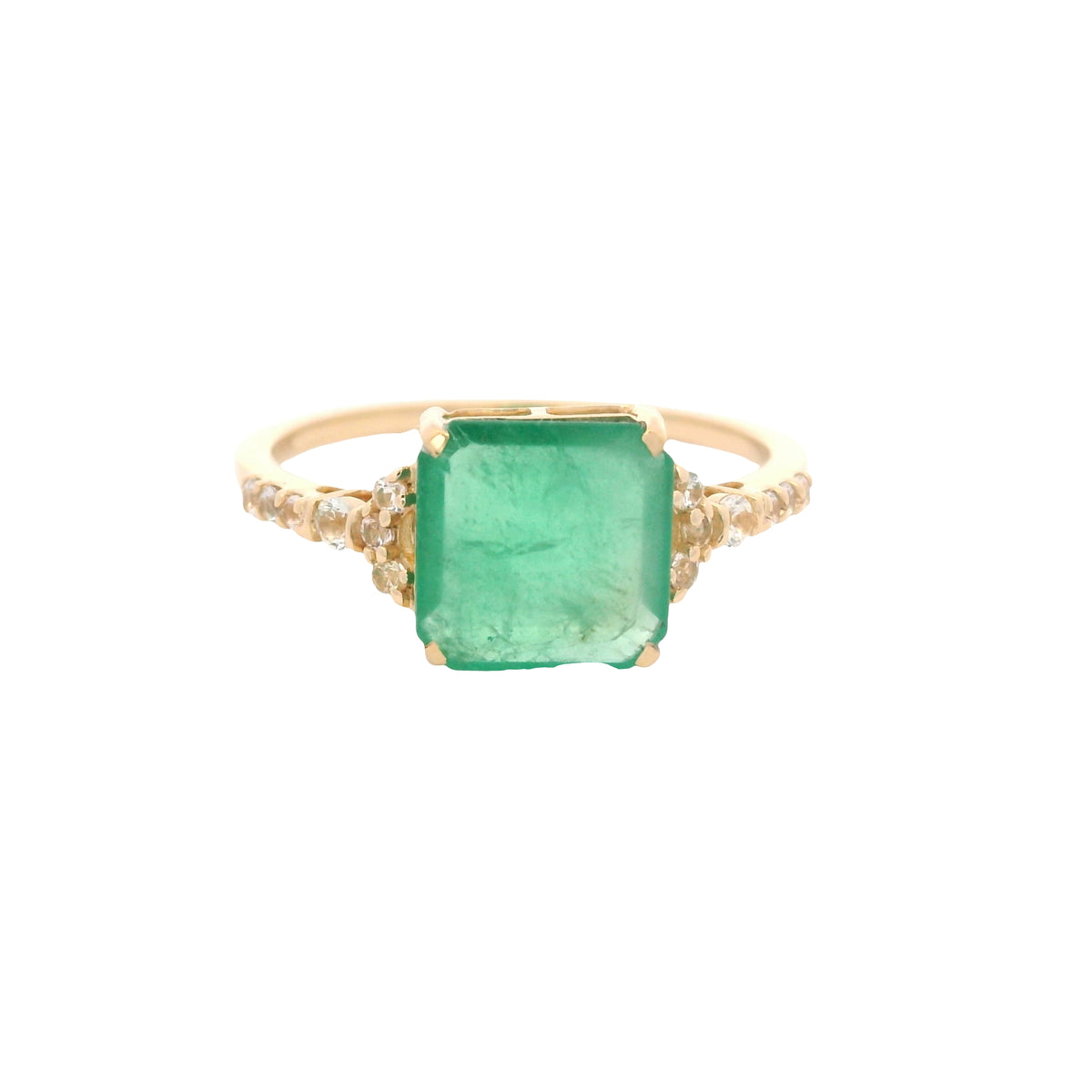 2.15 Ct Octagon Emerald 14K Gold Ring