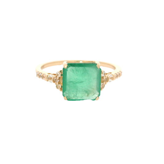 2.15 Ct Octagon Emerald 14K Gold Ring