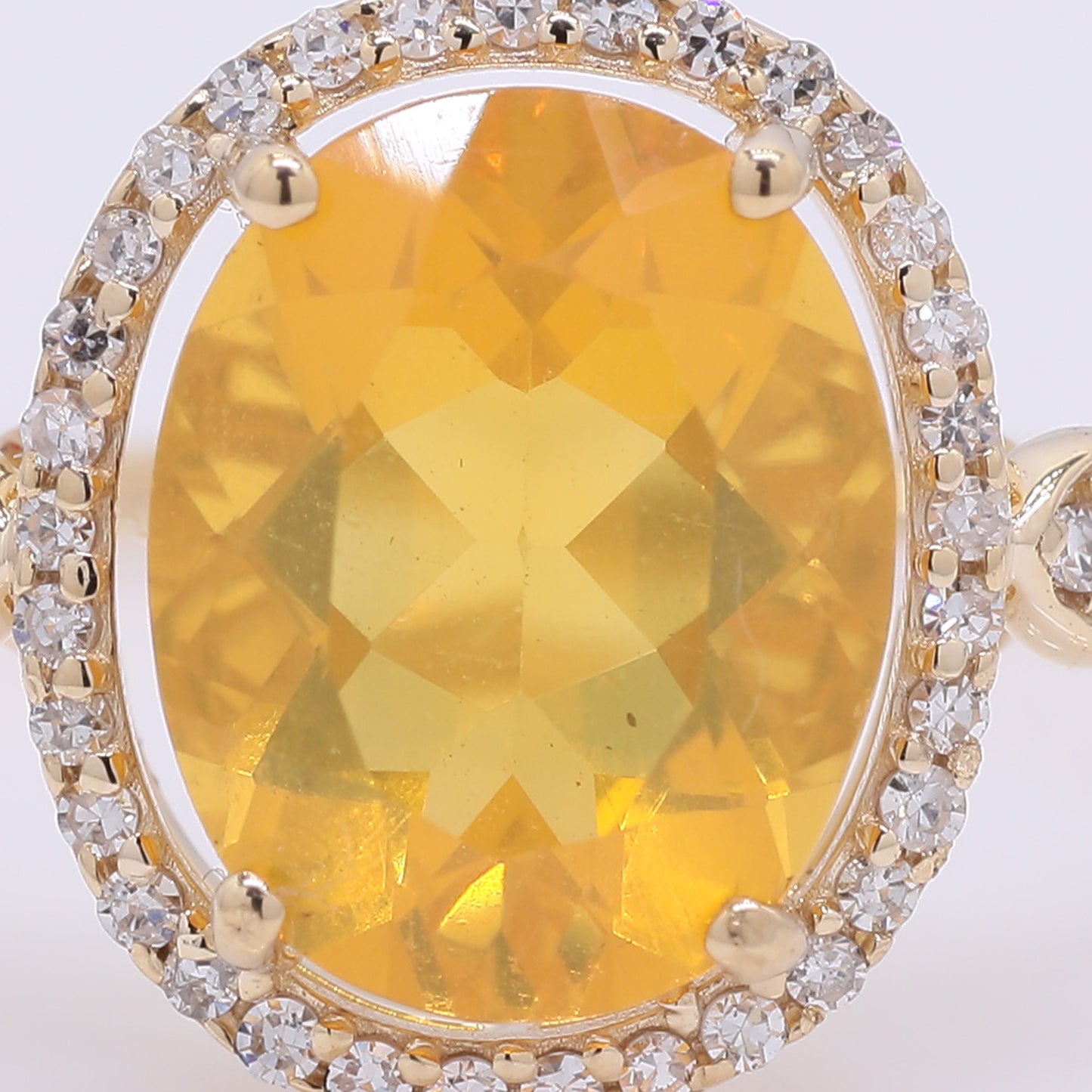 1.83 Ct Oval Mixed Cut Natural Fire Opal 14K Gold Ring
