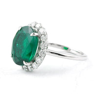 6.24 Ct Oval Emerald 950 Platinum Ring