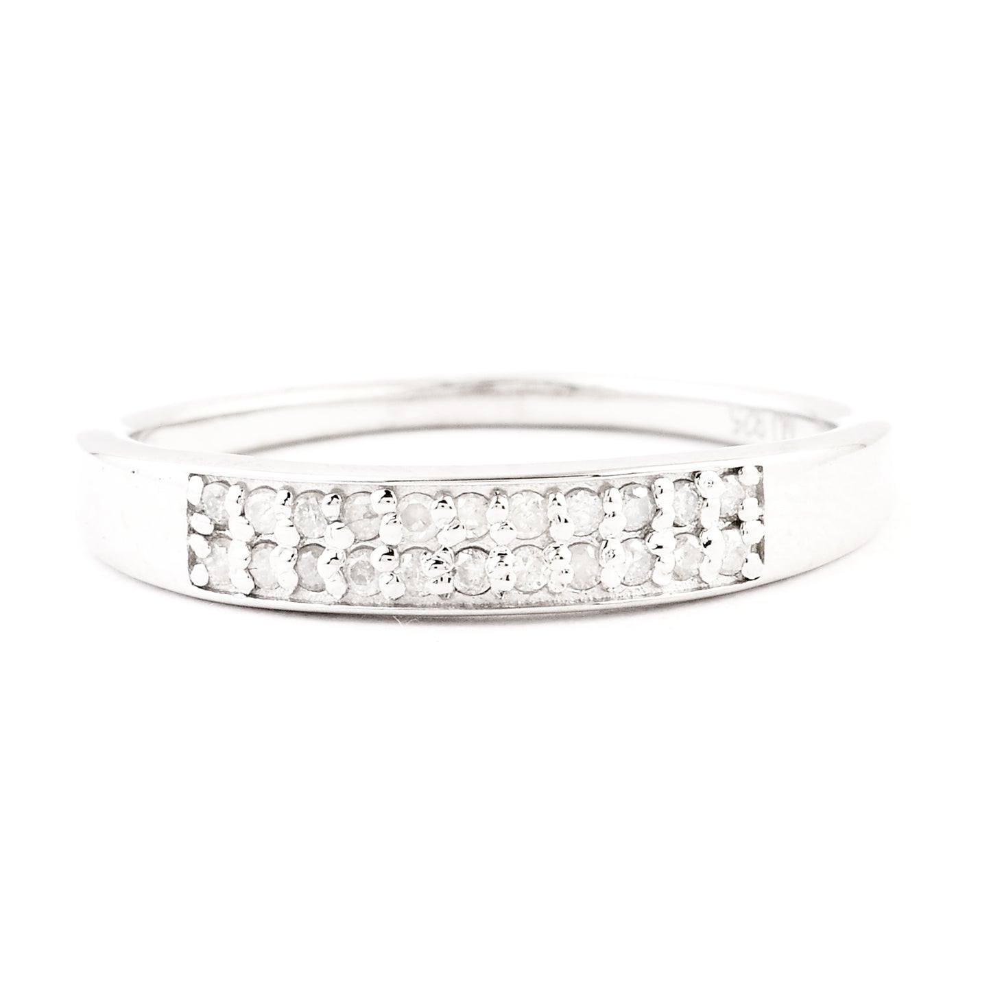 0.15 Ct Round Diamond 925 Silver Ring
