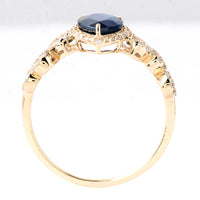 1.58 Ct Pear Mixed Cut Natural Corundum Sapphire 14K Gold Ring
