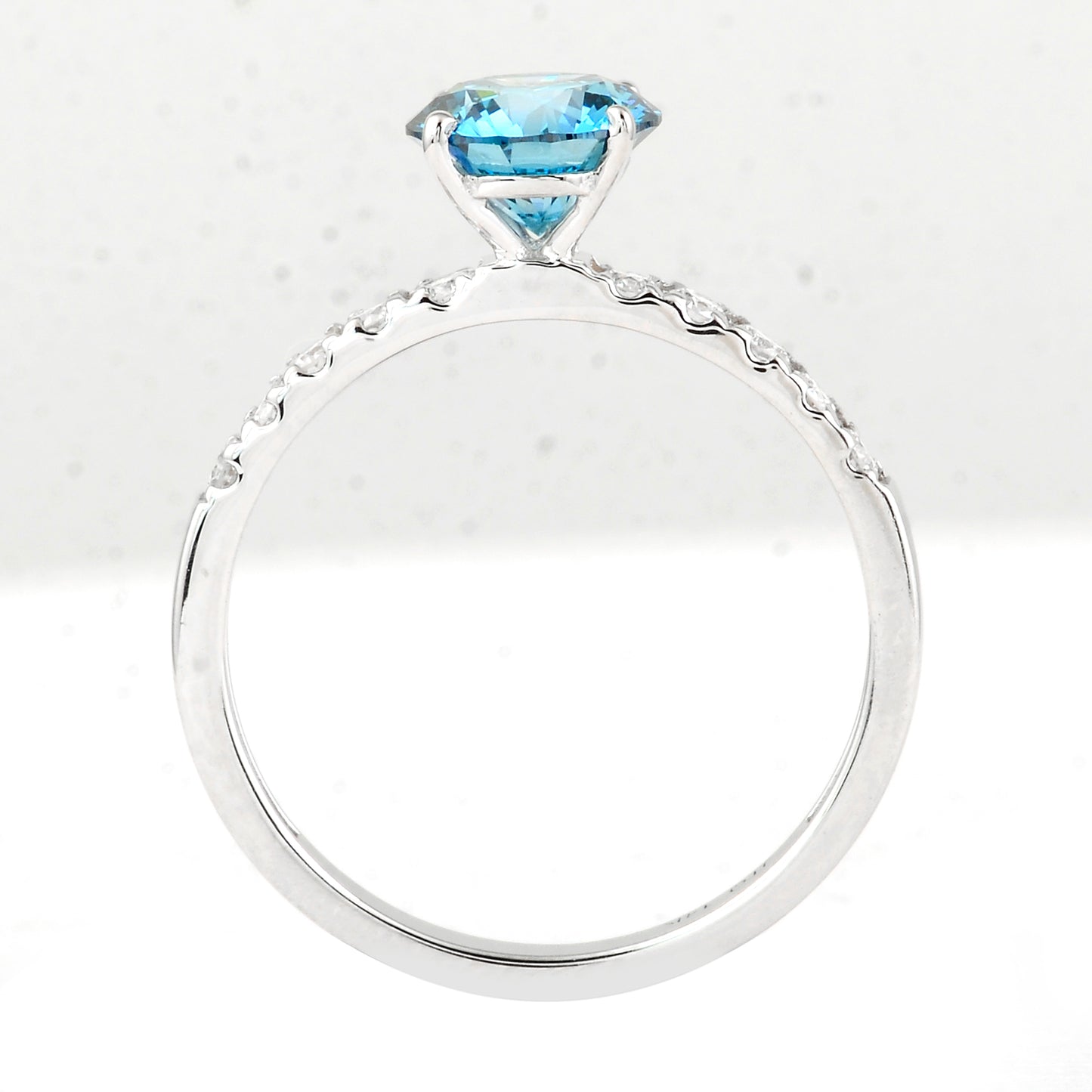 1.36 Carats Blue Lab Grown Diamond 14K Gold Ring
