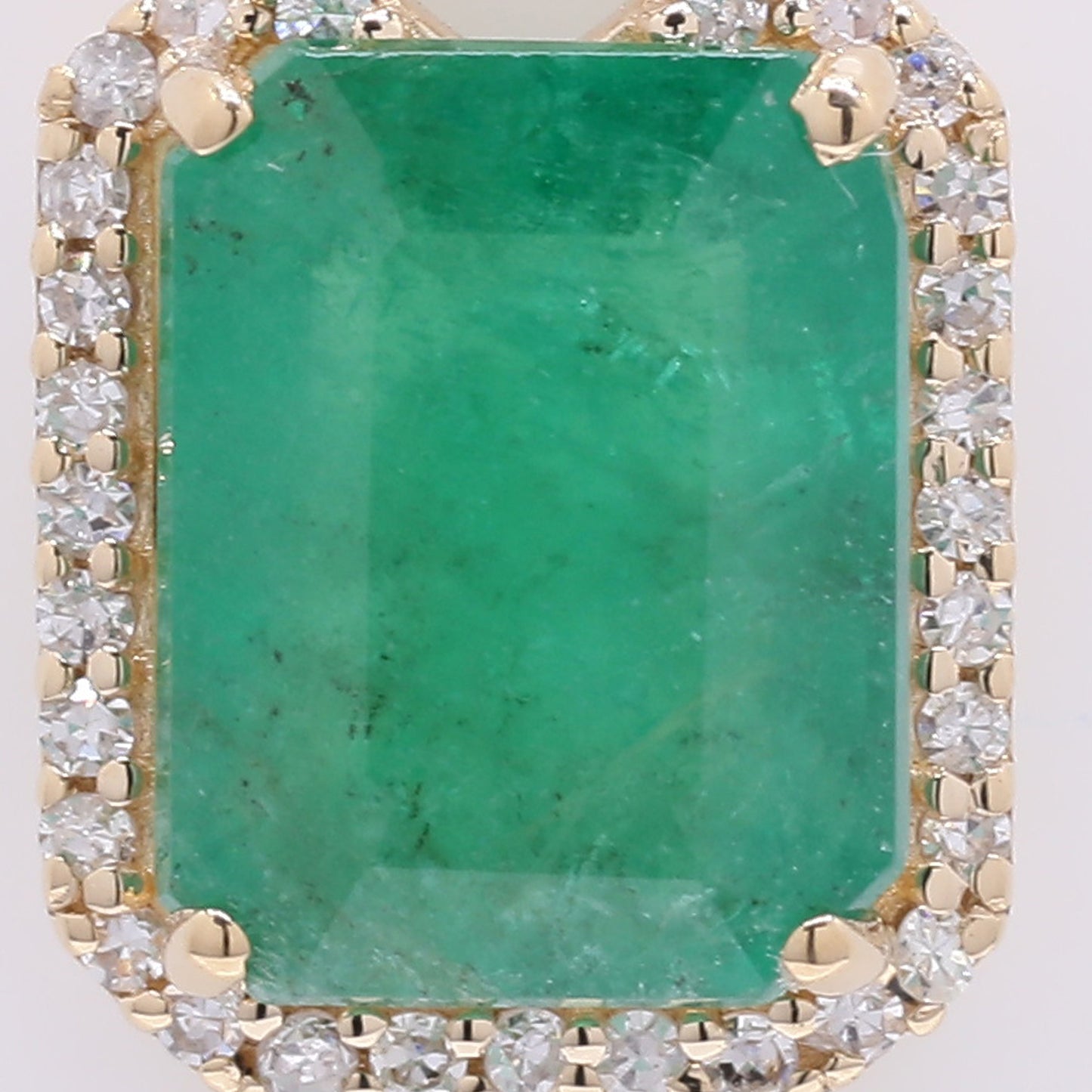 2.27 Ct Octagon Step Cut Natural Emerald 14K Gold Pendant