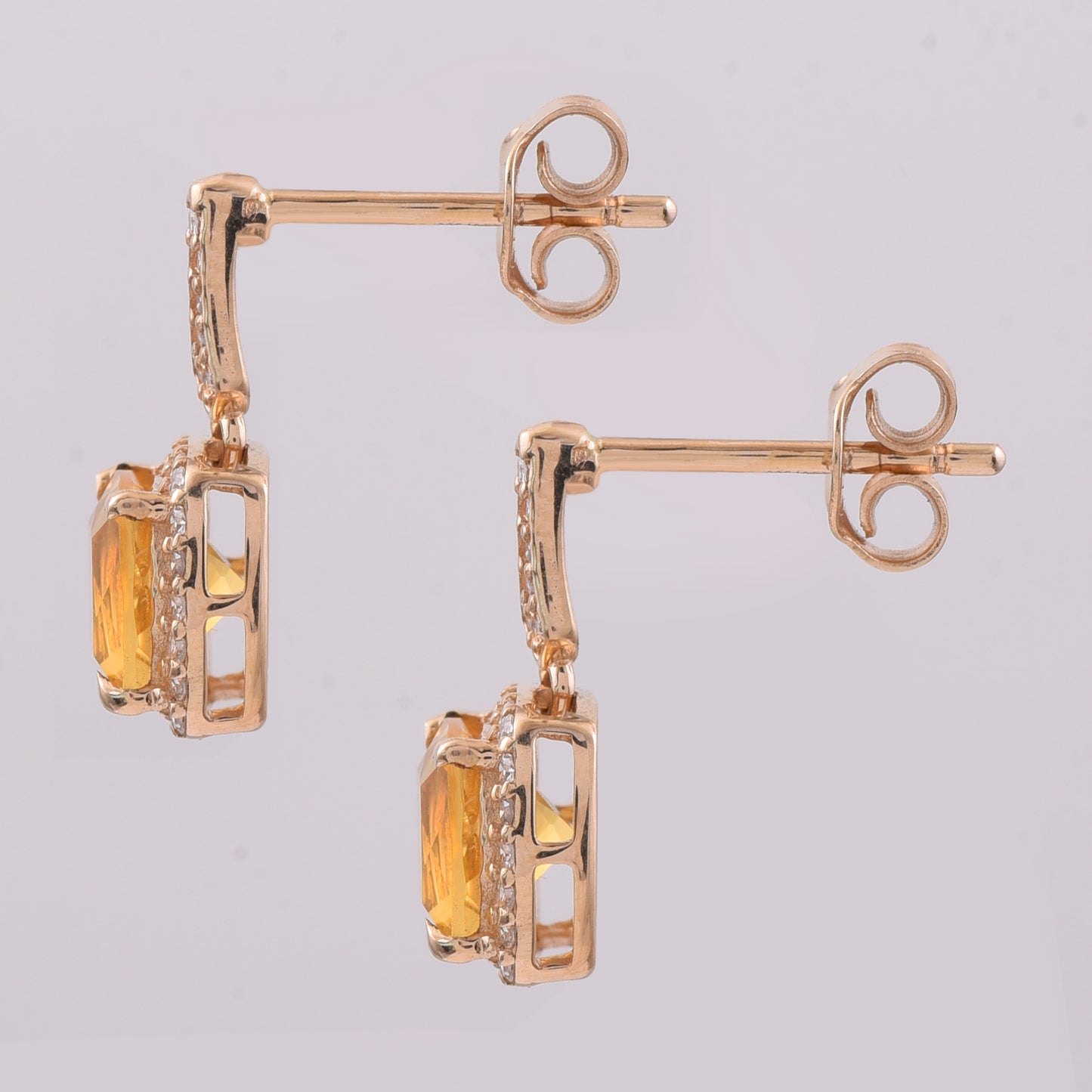 1.50 Ct Cushion Mixed Cut Natural Fire Opal 14K Gold Earrings