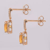1.50 Ct Cushion Mixed Cut Natural Fire Opal 14K Gold Earrings