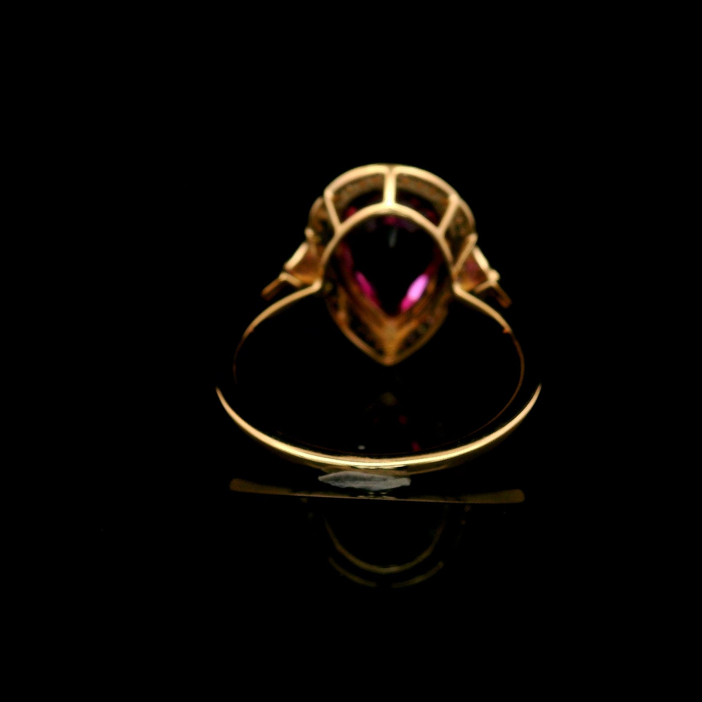 4.40 Ct Pear Mixed Cut Lab Grown Pink Sapphire 14K Gold Ring