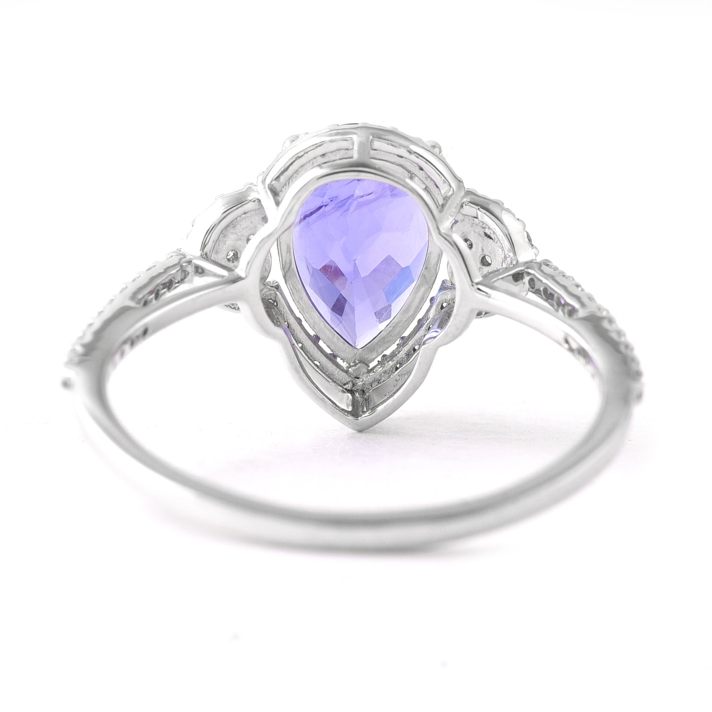 2.28 Ct Pear Mixed Cut Natural Tanzanite 950 Platinum Ring
