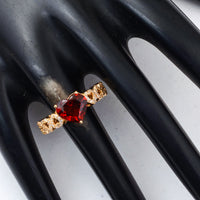 2.01 Ct Heart Mixed Cut Natural Garnet 14K Gold Ring