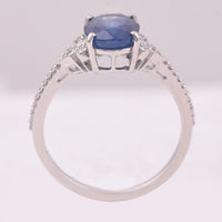 2.75 Ct Oval Mixed Cut Natural Sapphire 950 Platinum Ring